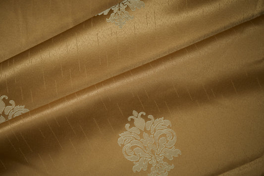 Jacquard Damast – Goldbraun – eleganter Möbel- und Dekostoff mit stilvollem Muster