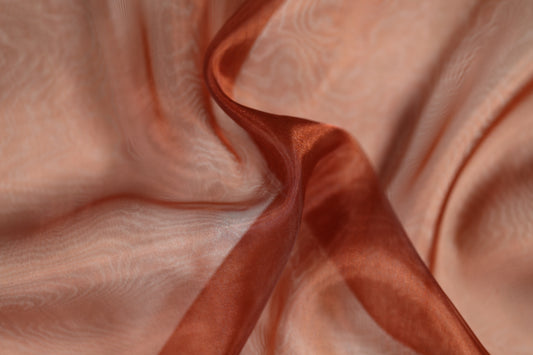 Organza Stoff kupferfarben glänzend transparent 140cm Breite