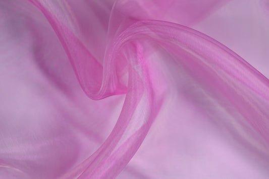 Rosa-pinker Organza Stoff transparent glänzend 140cm breit